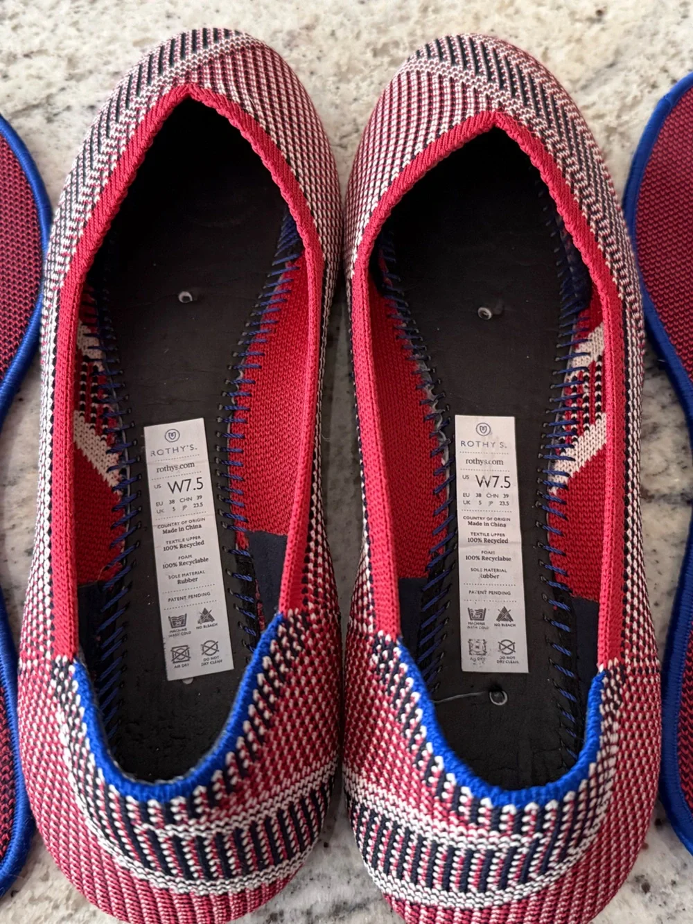 Rothy’s Mirror Stripe Flat Unicorn 🦄 French Girl Chic Sustainable Classic Shoe